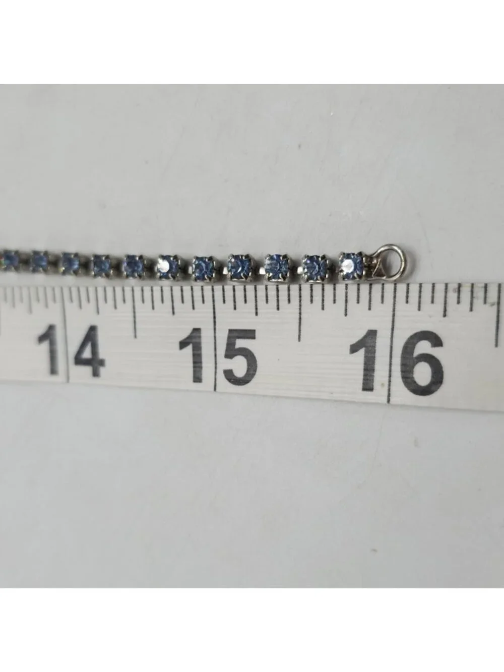 Vintage Rhinestone Choker Bracelet Set Ice Blue Stones Adjustable Sparkly Glam